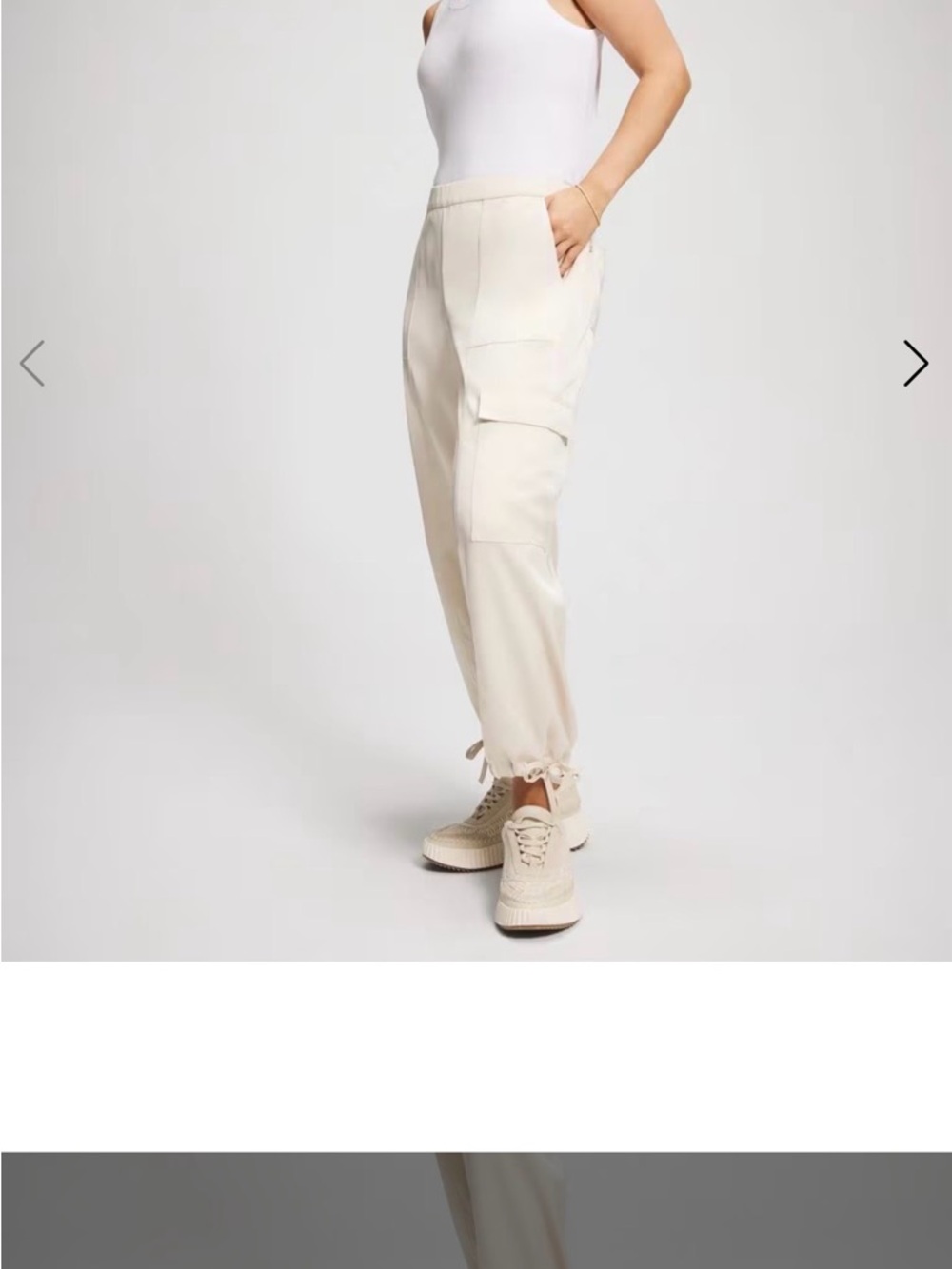 Soma Satin Parchment Cargo Ankle Joggers